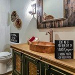 Funny Farmhouse Bathroom Sign Set - Rustic Decor