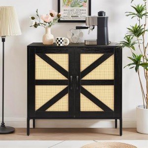 Rattan-Style Buffet Sideboard for Modern Spaces