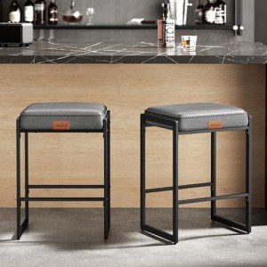 Set of 2 Mid-Century Modern Bar Stools