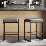 Set of 2 Mid-Century Modern Bar Stools