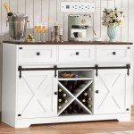 Farmhouse Buffet Cabinet with Charging Station & Shelves