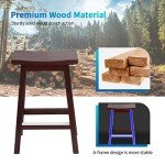 Set of 2 Wooden Saddle Bar Stools, 24-Inch