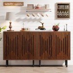 Tribesigns Set of 2 Dark Brown Sideboard Cabinets