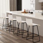 Modern Swivel Bar Stool Set of 4, White