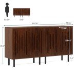 Tribesigns Set of 2 Dark Brown Sideboard Cabinets