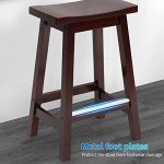 Set of 2 Wooden Saddle Bar Stools, 24-Inch