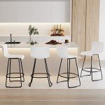 Modern Swivel Bar Stool Set of 4, White