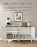 VASAGLE Rustic White and Honey Brown Sideboard