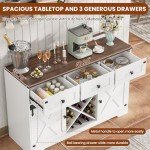 Farmhouse Buffet Cabinet with Charging Station & Shelves