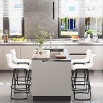 Modern Swivel Bar Stool Set of 4, White