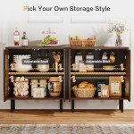Tribesigns Set of 2 Dark Brown Sideboard Cabinets