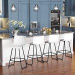 Modern Swivel Bar Stool Set of 4, White