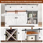 Farmhouse Buffet Cabinet with Charging Station & Shelves