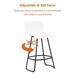 Modern Swivel Bar Stool Set of 4, White