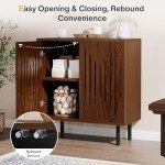 Tribesigns Set of 2 Dark Brown Sideboard Cabinets