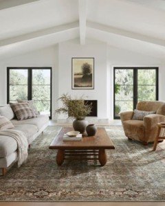 Georgie Collection Moss/Salmon Area Rug 5' x 7'6