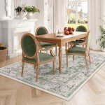 Sage Green 6x9 Vintage Style Area Rug