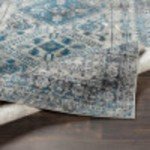 Vintage Blue and Grey Oriental Area Rug 6'7" x 9