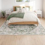 Sage Green 6x9 Vintage Style Area Rug