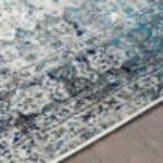 Vintage Blue and Grey Oriental Area Rug 6'7" x 9
