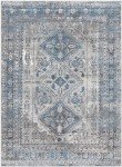 Vintage Blue and Grey Oriental Area Rug 6'7" x 9