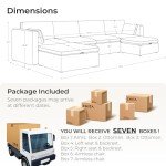 Oversized U-Shaped Modular Sofa with Storage Ottomans