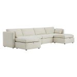 Oversized U-Shaped Modular Sofa with Storage Ottomans
