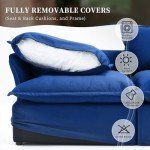 Modular U-Shaped Velvet Cloud Sectional Sofa - Blue
