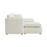 Oversized U-Shaped Modular Sofa with Storage Ottomans