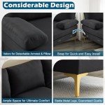 VINGLI 110" Black U-Shaped Sectional Couch