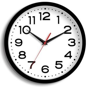 Roymnie 8-Inch Silent Modern Wall Clock - Black