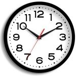 Roymnie 8-Inch Silent Modern Wall Clock - Black