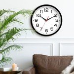 Roymnie 8-Inch Silent Modern Wall Clock - Black