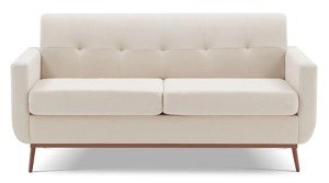 Beige Mid Century Modern Loveseat Sofa for Small Spaces