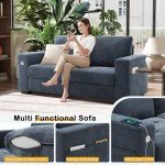 Modern 70" Loveseat Sofa with USB Port