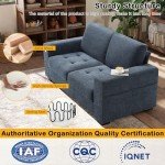 Modern 70" Loveseat Sofa with USB Port