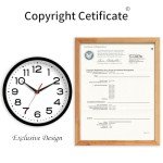 Roymnie 8-Inch Silent Modern Wall Clock - Black