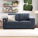 Modern 70" Loveseat Sofa with USB Port