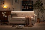 Beige Mid Century Modern Loveseat Sofa for Small Spaces
