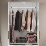 Wooden 71.7" Wardrobe Armoire with 2 Doors