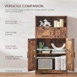 Iwell Rustic Brown Storage Cabinet with 2 Drawers