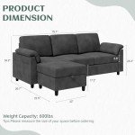Convertible L-Shaped Sectional Sofa with Pillows