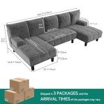 YITAHOME Modern U-Shaped Sectional Sofa with Charging Ports