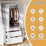 Wooden 71.7" Wardrobe Armoire with 2 Doors