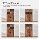 Iwell Rustic Brown Storage Cabinet with 2 Drawers