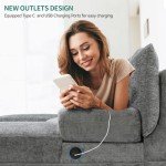 YITAHOME Modern U-Shaped Sectional Sofa with Charging Ports