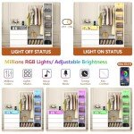 White Armoire Wardrobe with Storage and Charging Station