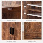 Iwell Rustic Brown Storage Cabinet with 2 Drawers