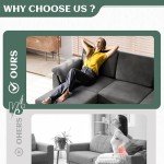 Convertible L-Shaped Sectional Sofa with Pillows