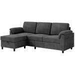Convertible L-Shaped Sectional Sofa with Pillows